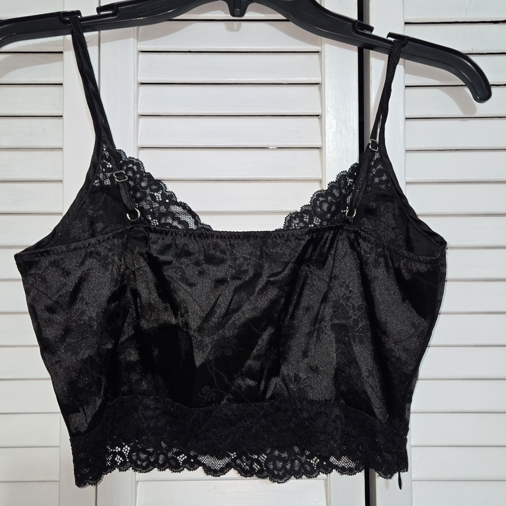 Shein Women's S Jacquard Lace Trim  Cami Top Black - Picture 7 of 15
